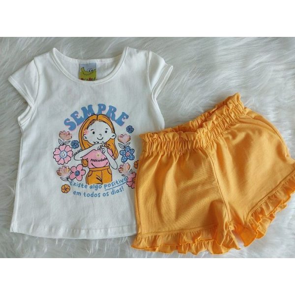 CONJUNTO BLUSA COM ESTAMPA E SHORTS MOLETINHO JACA LELE - Image 2