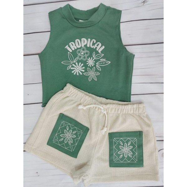 NINI BAMBINI CJ CROPPED REGATA TROPICAL/SHORTS COM BOLSO FRONTAL - Image 3