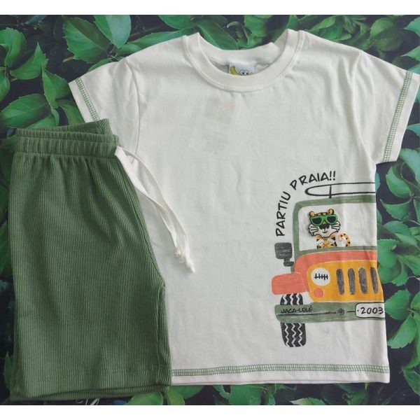 CONJUNTO CAMISETA MANGA CURTA COM ESTAMPA E BERMUDA JACA LELE - Image 4