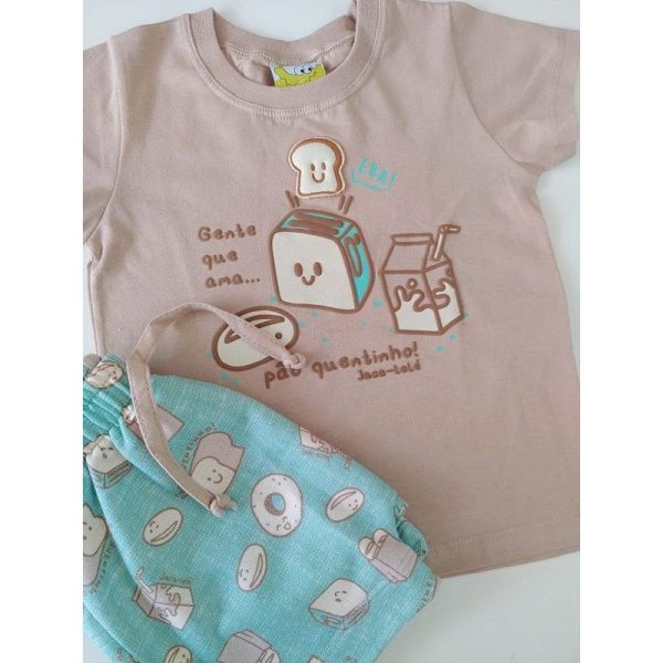 CONJUNTO CAMISETA MANGA CURTA EM MALHA E BERMUDA MOLETOM ESTAMPADA JACA LELE - Image 3