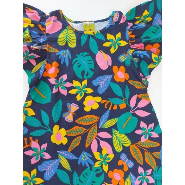 VESTIDO INFANTIL EVASE ESTAMPADO COM MANGA FLUIDA JACA LELE - Image 2