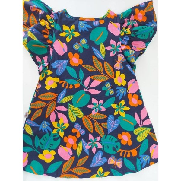 VESTIDO INFANTIL EVASE ESTAMPADO COM MANGA FLUIDA JACA LELE - Image 3
