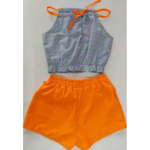 CONJUNTO BLUSA CROPPED COM ALCA E SHORTS SAIA EM CREPE KUKIE - Image 2