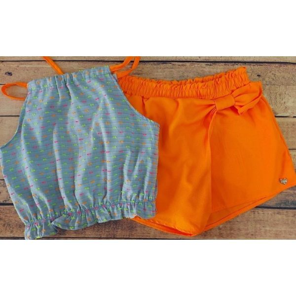 CONJUNTO BLUSA CROPPED COM ALCA E SHORTS SAIA EM CREPE KUKIE - Image 4
