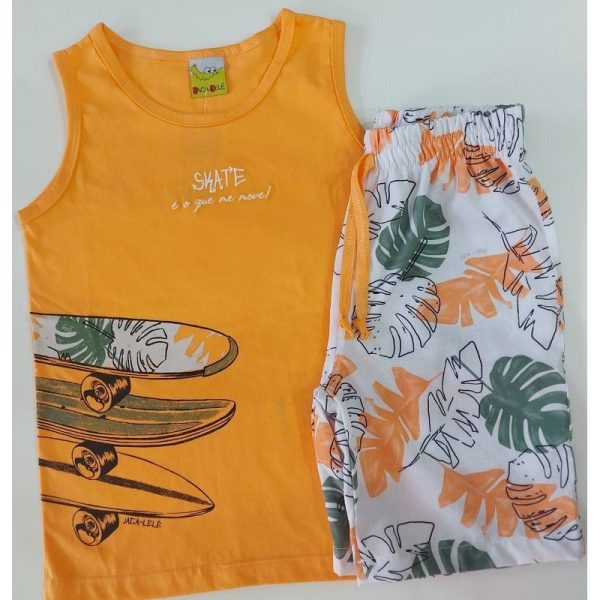CONJUNTO REGATA SKATE E BERMUDA TACTEL ESTAMPADA JACA LELE - Image 2