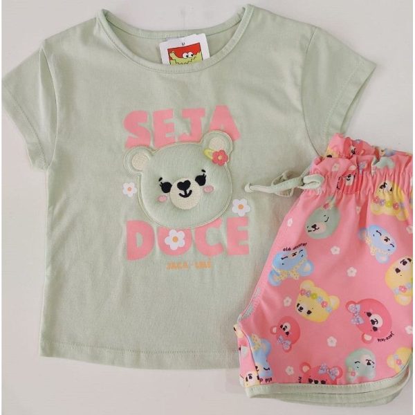 CONJUNTO BLUSA SEJA DOCE/SHORTS URSINHOS JACA LELE - Image 3