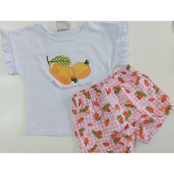 CONJUNTO BLUSA MEU DOCINHO DE CAJU/SHORTS TACTEL JACA LELE - Image 2