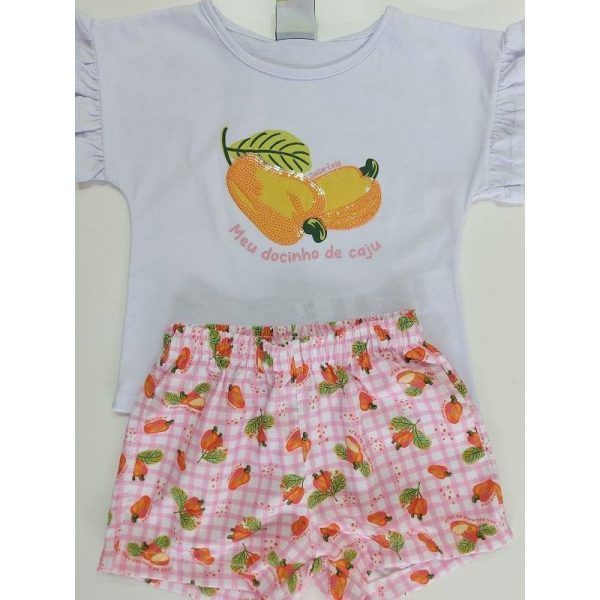 CONJUNTO BLUSA MEU DOCINHO DE CAJU/SHORTS TACTEL JACA LELE - Image 3