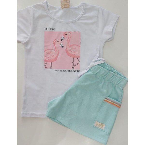 36072 6-14 LANFEL CJ BLUSA MC FLAMINGOS/SHORTS 14 - Imagem 2