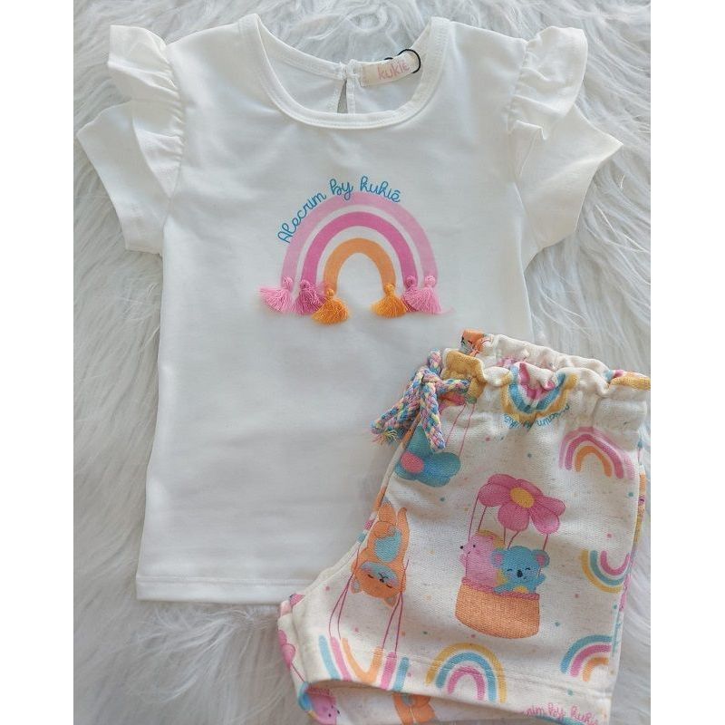 85090 1-4 KUKIE CJ BLUSA ARCO IRIS/SHORTS MOLET 4